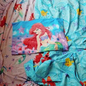 Disney Little Mermaid Twin Sheet Set Mismatched Princess Ariel FlounderSebastian